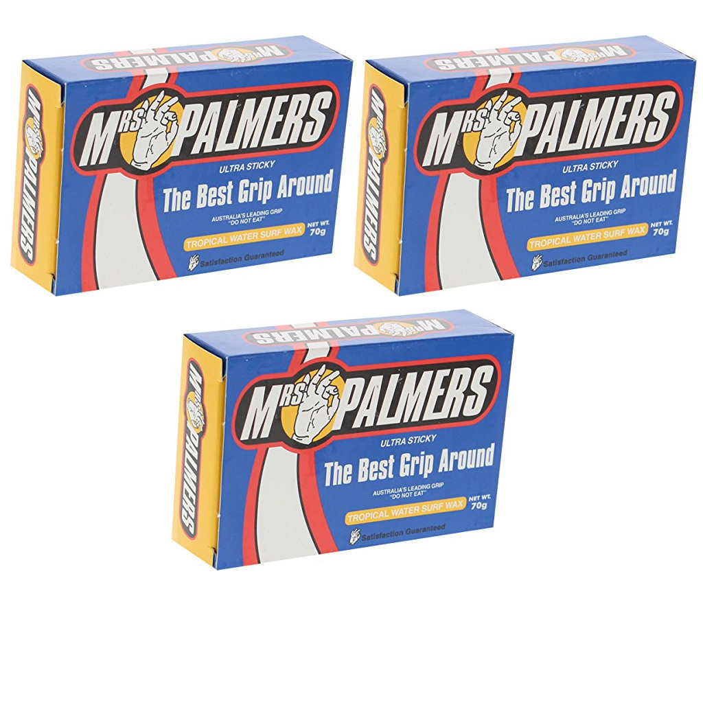 Mrs Palmers Surfboard Wax Tropical 3-Pack