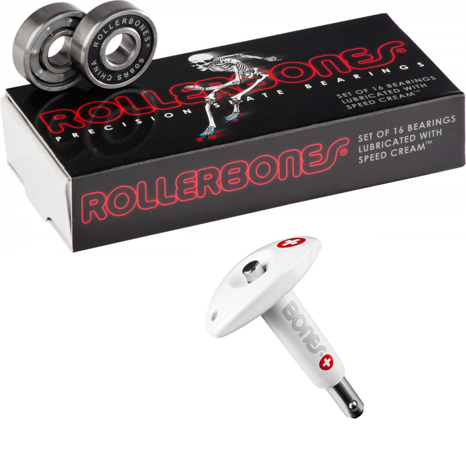 Rollerbones Precision Skate Bearings Set of 16 Quad Inline 8mm 608 Derby 