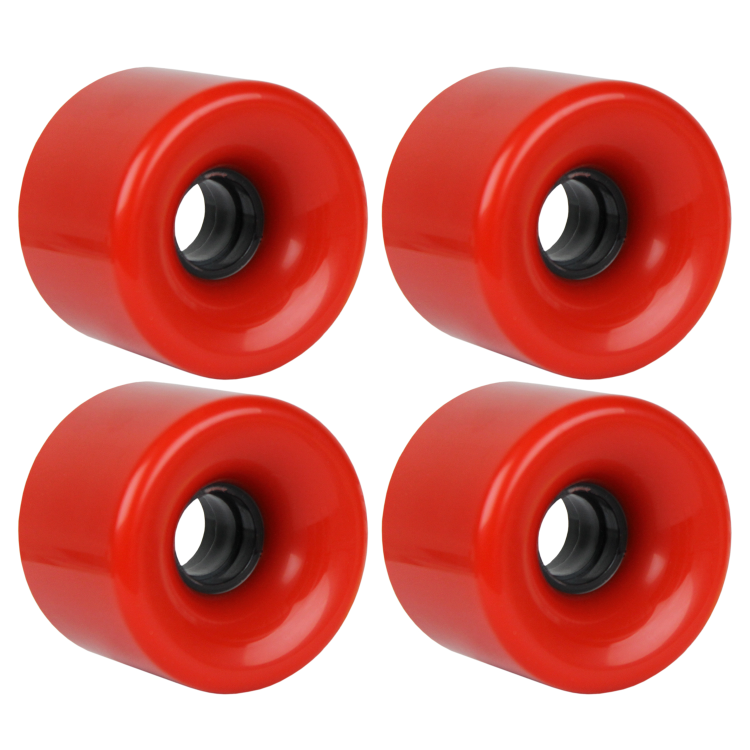 Longboard Cruiser Wheels Set 71mm x 52mm 83A 186C Red | eBay