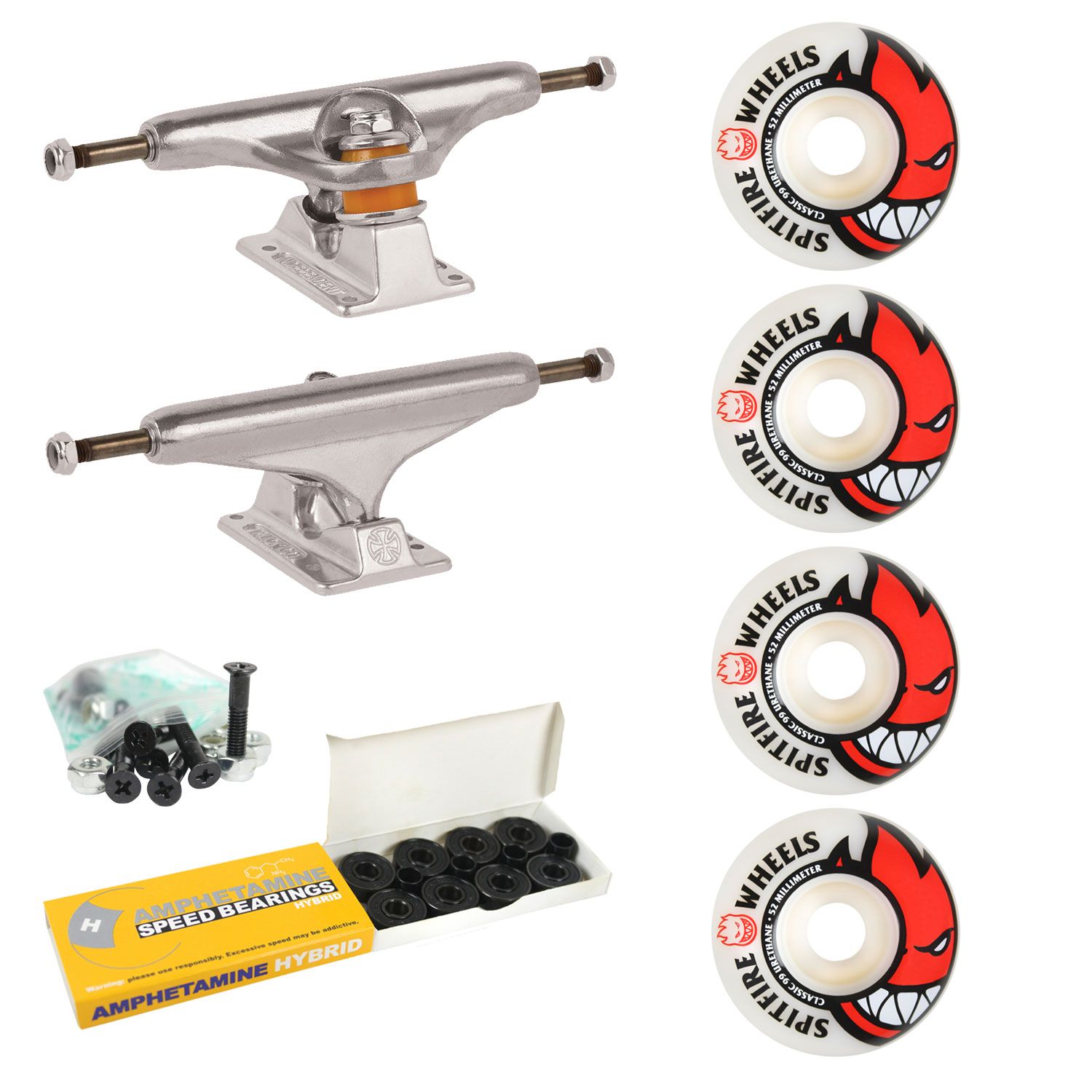 Independent Skateboard Trucks 144 Hollows 52mm Spitfire Independent Skateboard Trucks 144 Hollows 52mm Spitfire