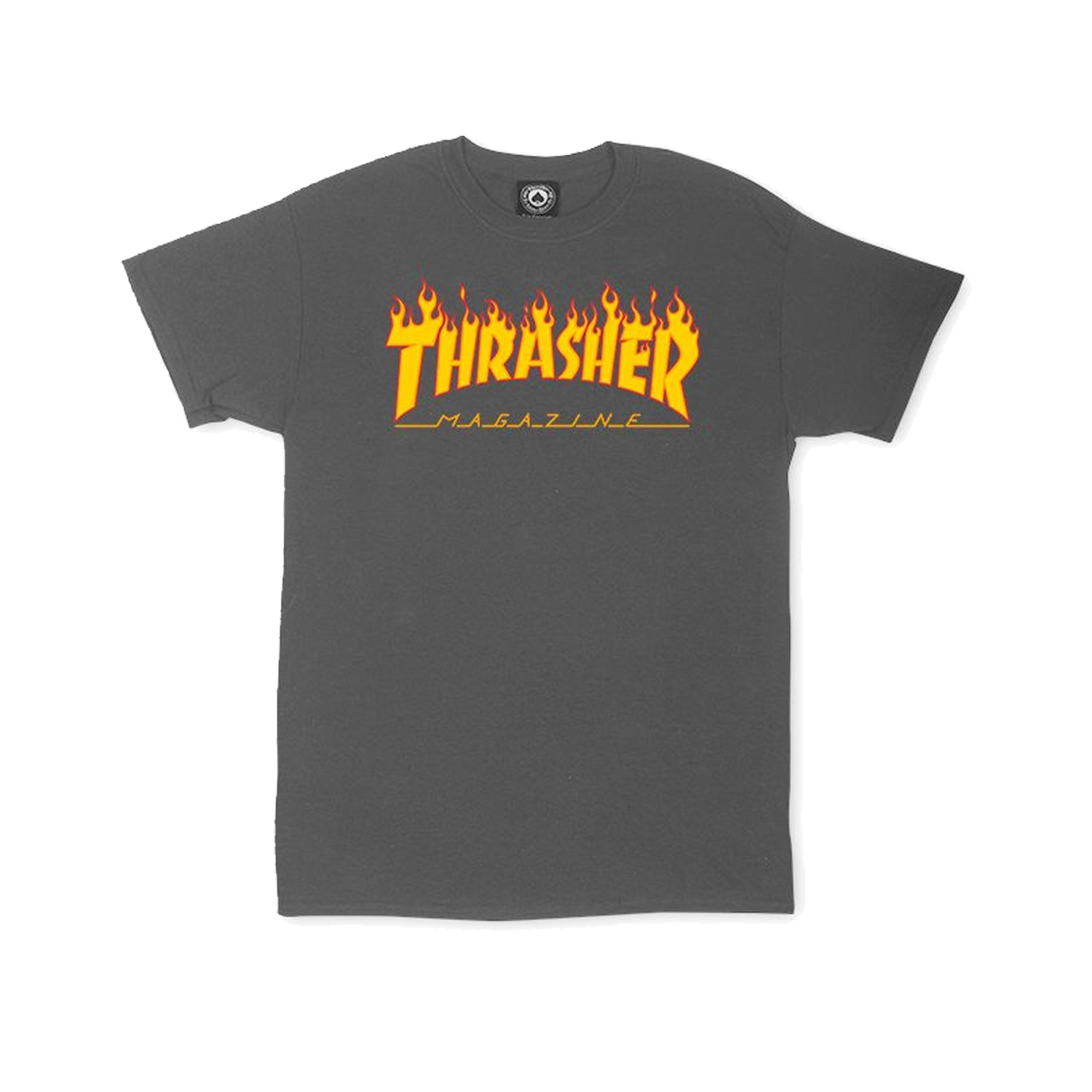 Thrasher Magazine Skateboard Shirt Flame Charcoal Grey | eBay